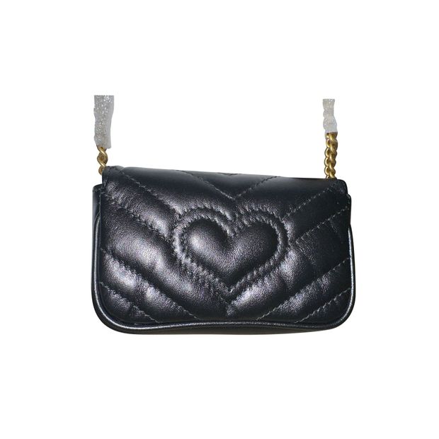 Gucci Marmont Super Mini Bag in Black Leather