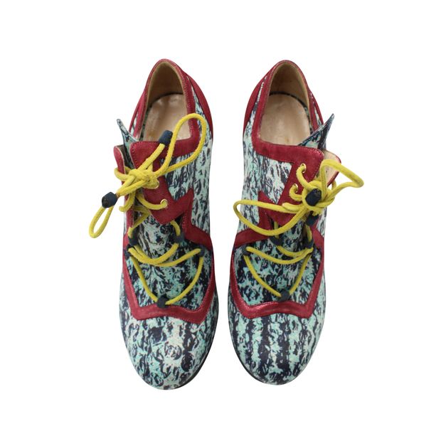 Nicholas Kirkwood Lace up Booties in Multicolor Nylon