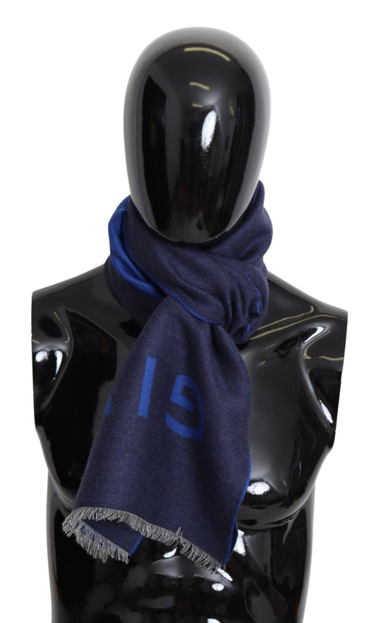 Givenchy Men's Blue Wool Unisex Winter Warm  Scarf Wrap Shawl
