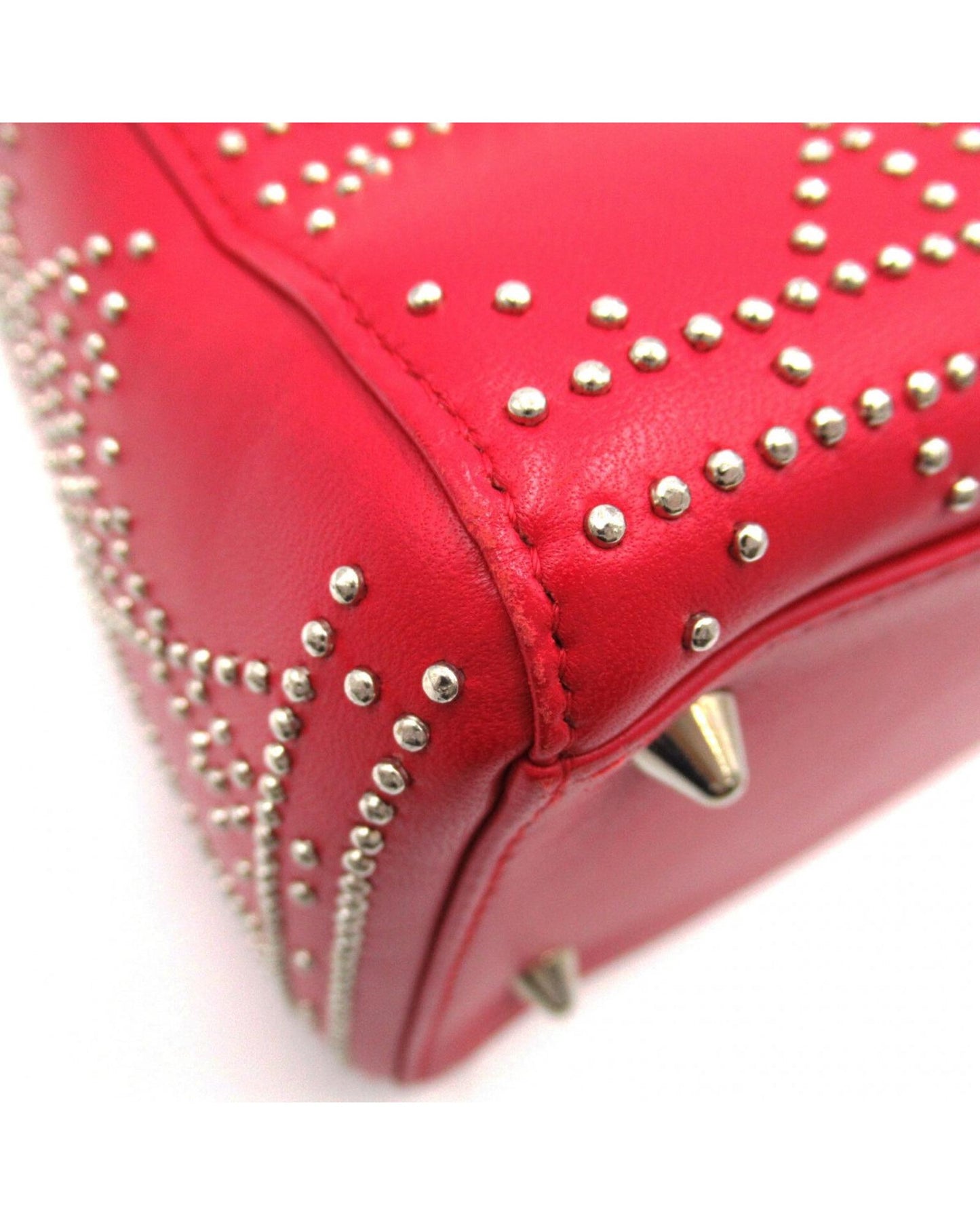 Dior Women's Studded Cannage Lady Dior Bag in Red