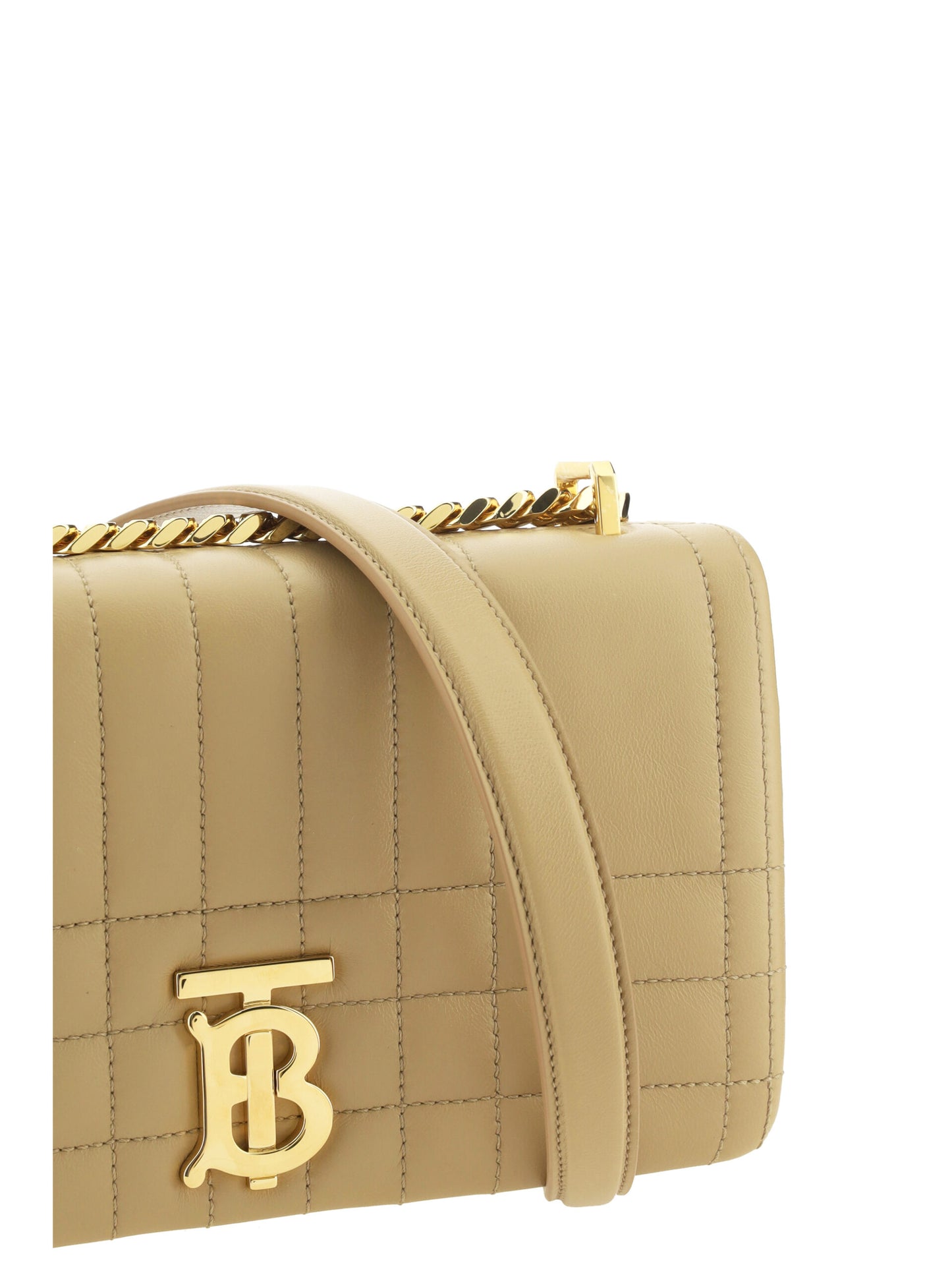 Burberry Women's Oat Beige Leather Lola Shoulder Bag