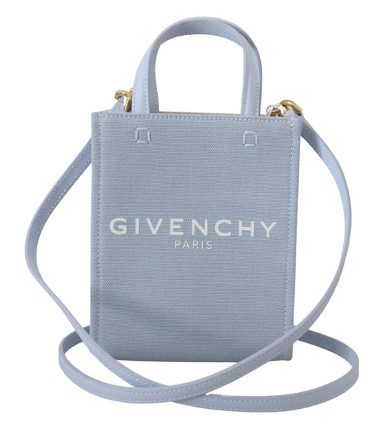 Givenchy Women's Blue Coated Canvas Vertical Cloud Mini Shoulder Bag
