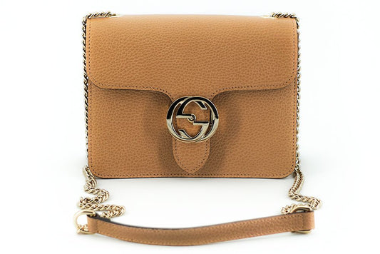 Gucci Women's Beige Calf Leather Dollar Shoulder Bag
