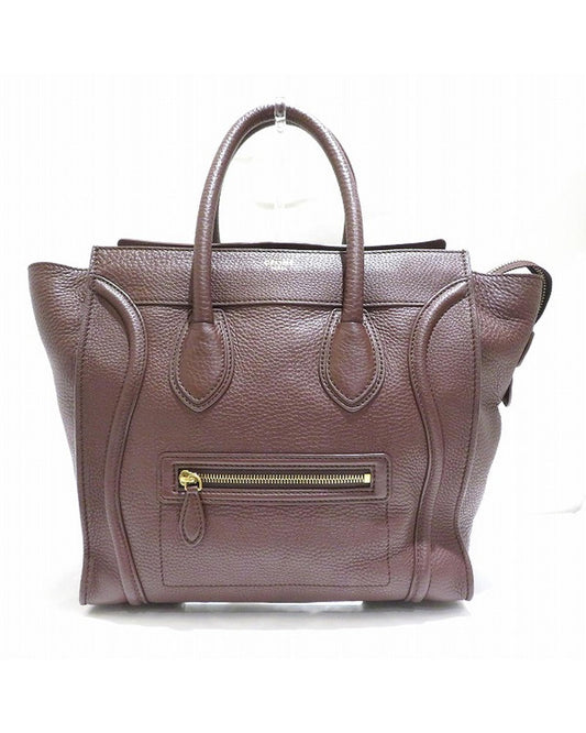 Celine Women's Mini Leather Luggage Tote Bag - Brown in Brown
