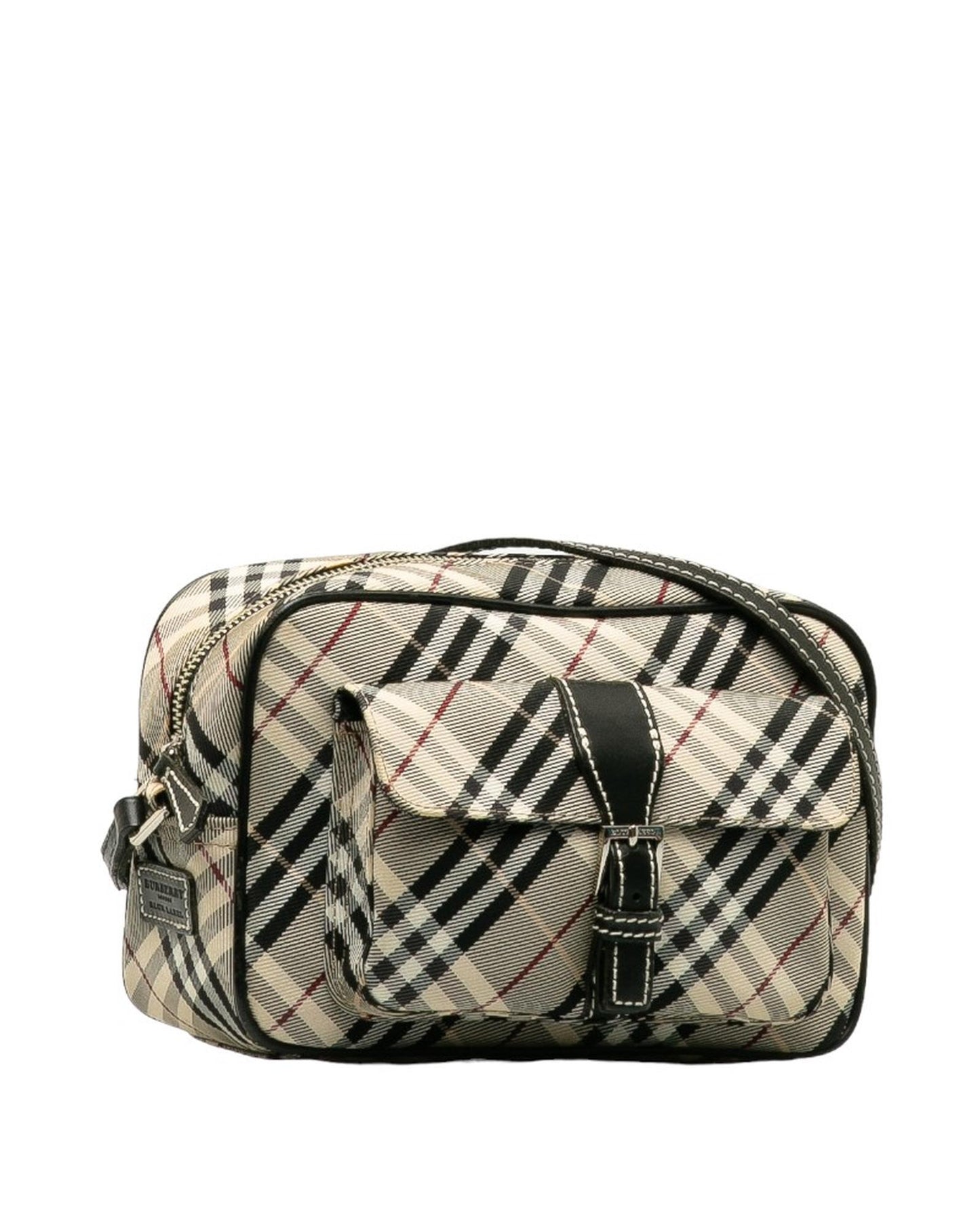 Burberry Women's Check Pattern Canvas Camera Bag - Preowned in Brown