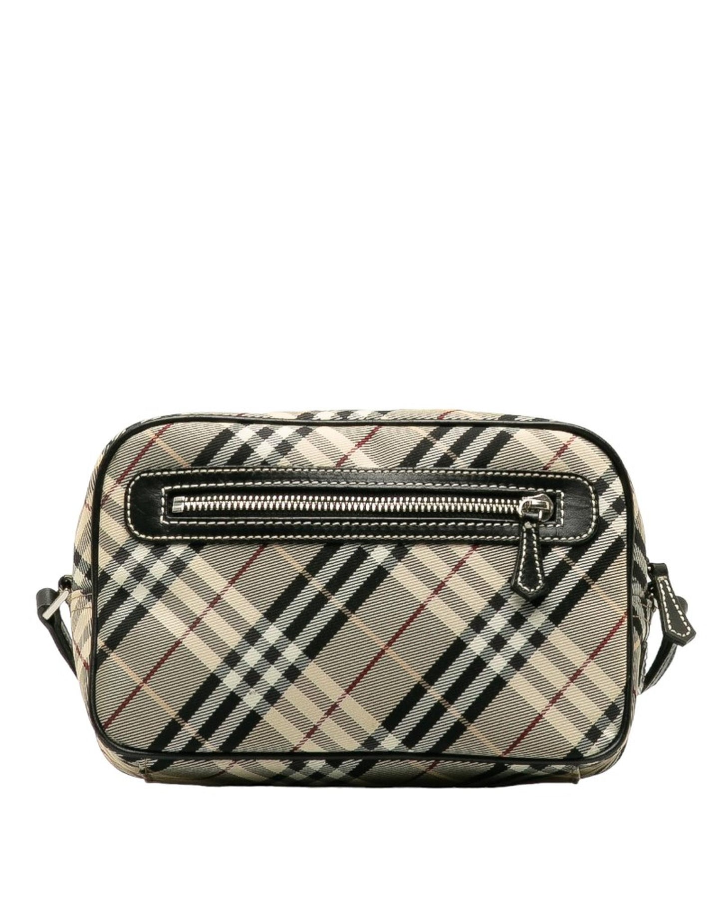 Burberry Women's Check Pattern Canvas Camera Bag - Preowned in Brown