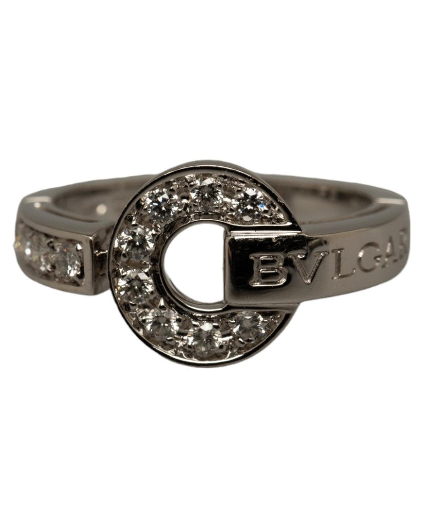 Bvlgari Women's Diamond 18k Silver Ring in Silver