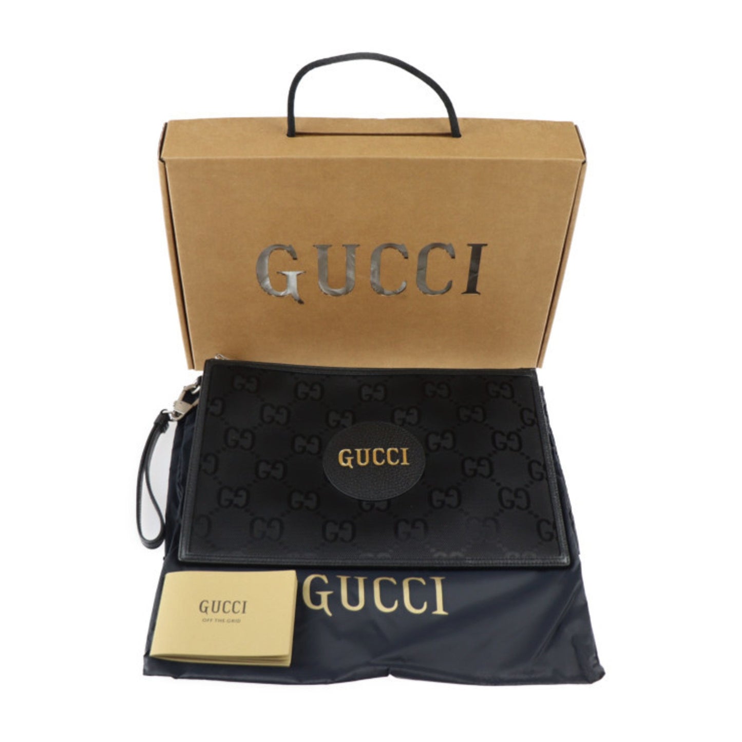 Gucci Men's Versatile Black Nylon Clutch Bag for Modern Men in Black