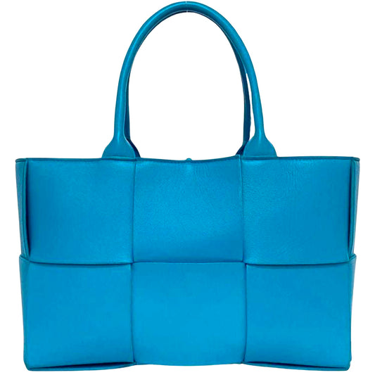 Bottega Veneta Women's Blue Leather Arco Handbag in Blue