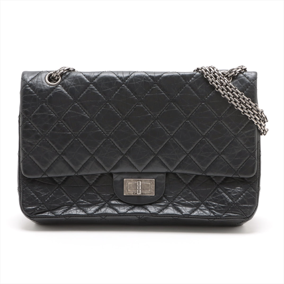 Chanel Women's Black Leather Classic Flap Bag in Black