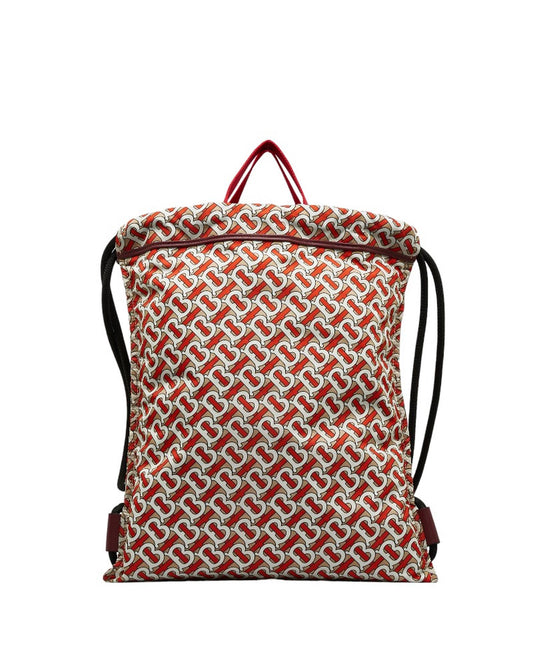 Burberry Women's Nylon Drawstring Backpack Bag in Red