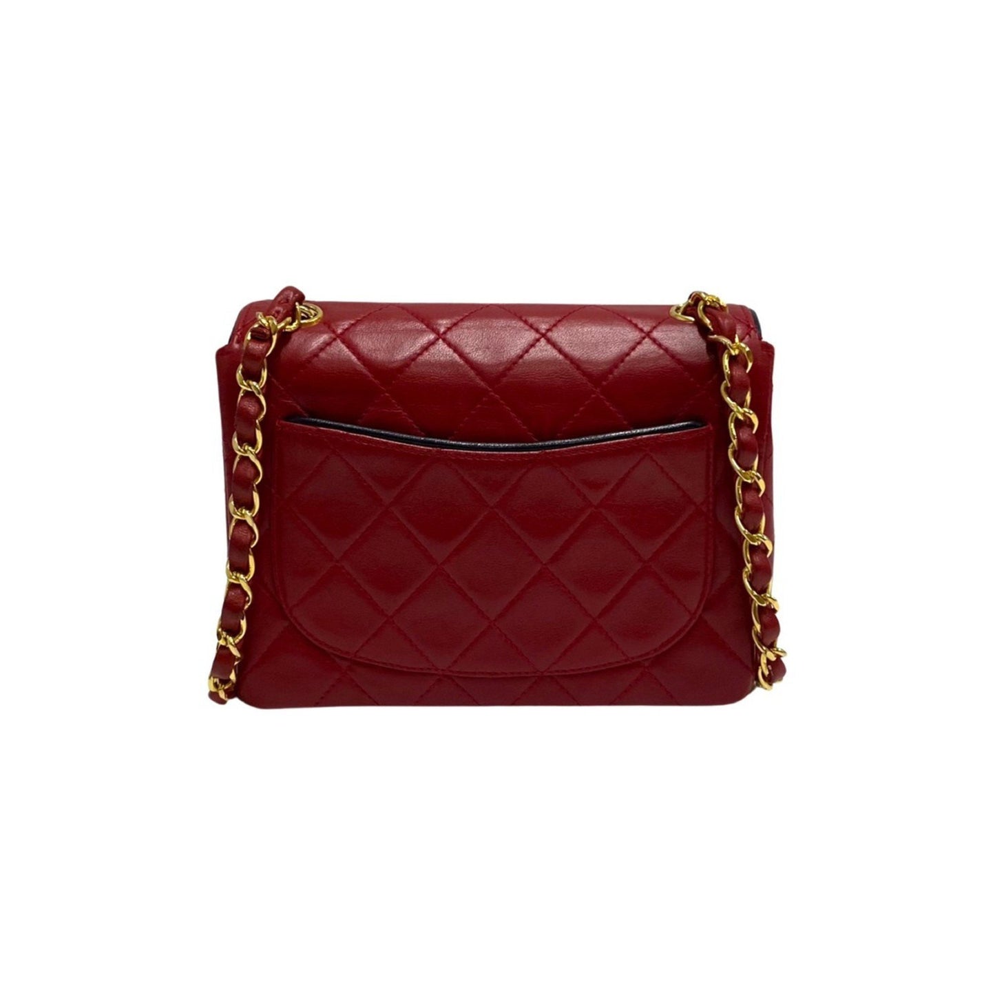 Chanel Women's Red Leather Shoulder Bag in Red