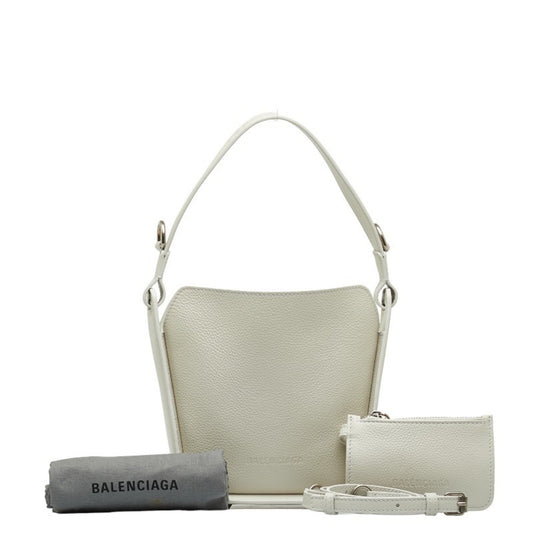 Balenciaga Women's White Leather Nord Sud XS Bag in White