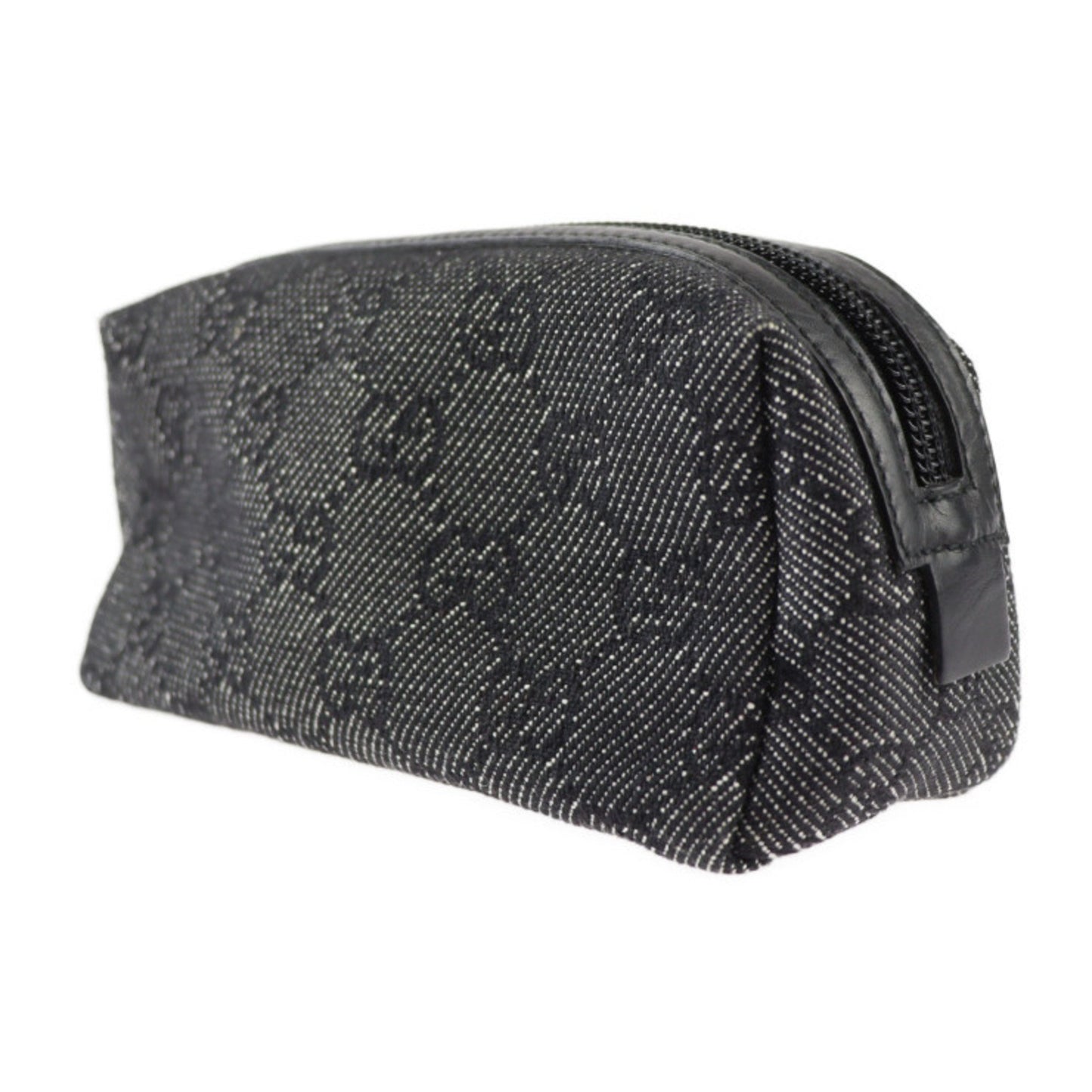 Gucci Unisex Black Canvas Zipper Pouch in Black