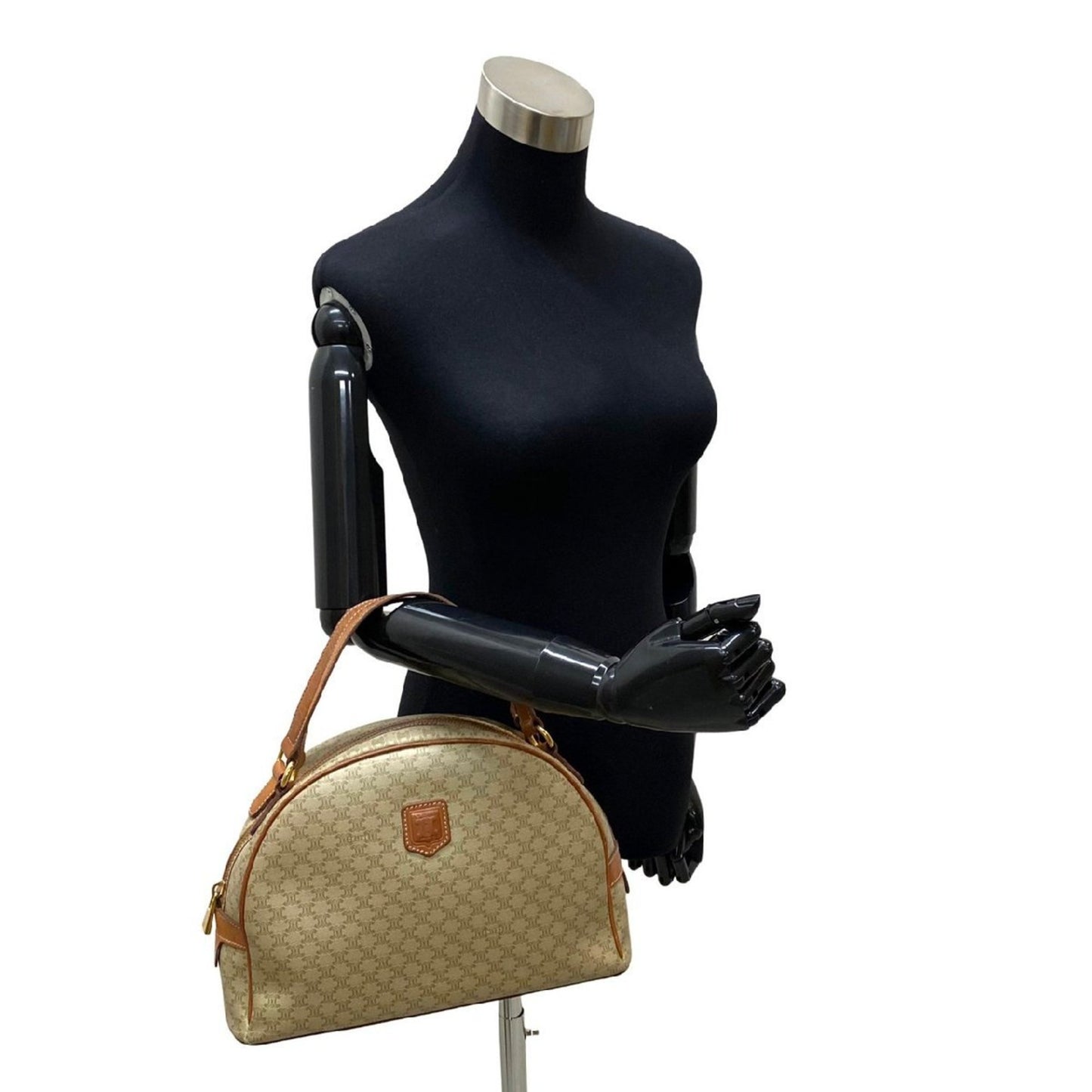 Celine Women's Elegant Beige Canvas Handbag in Beige