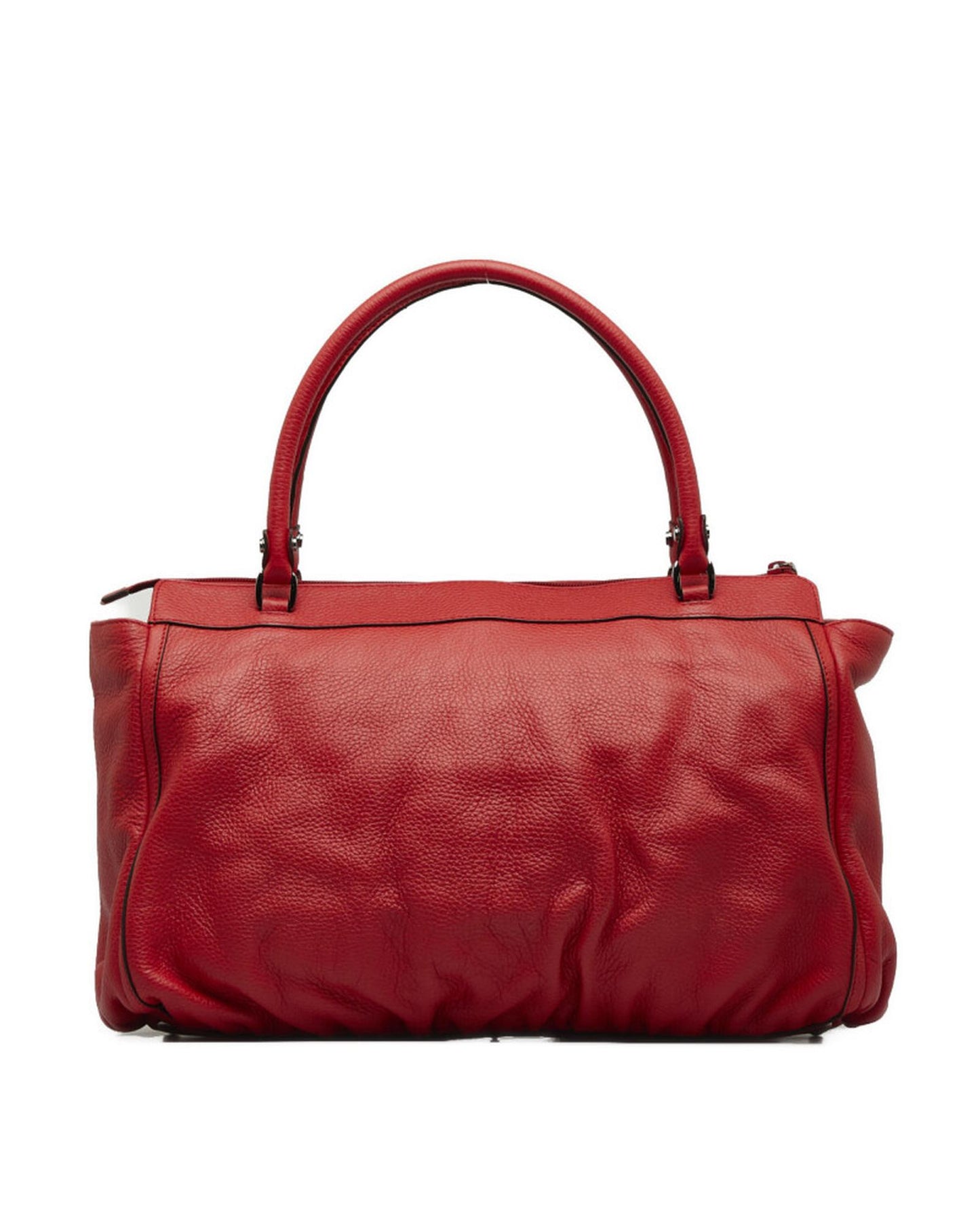 Gucci Women's Red Leather D-Ring Handbag in Excellent Condition in Red