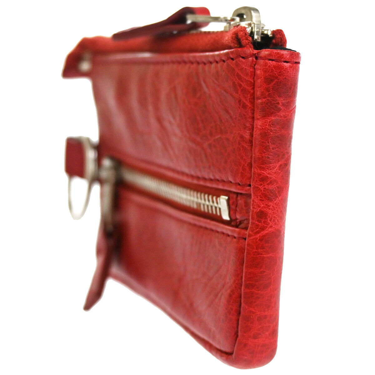 Balenciaga Women's Red Leather Bifold Wallet in Red