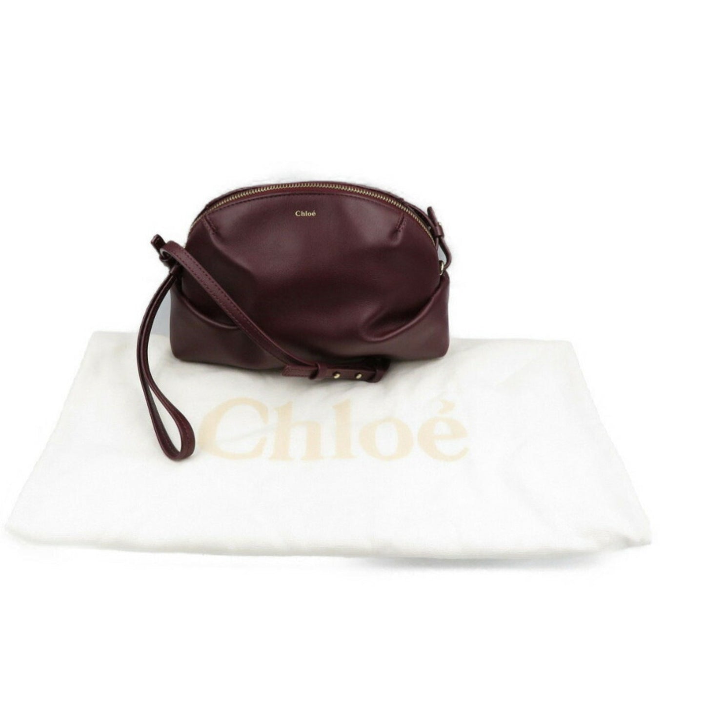 Chloe Women's Burgundy Leather Shoulder Bag - Open Design in Burgundy