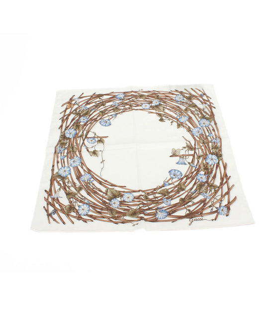 Gucci Women's Floral Print Scarf in white