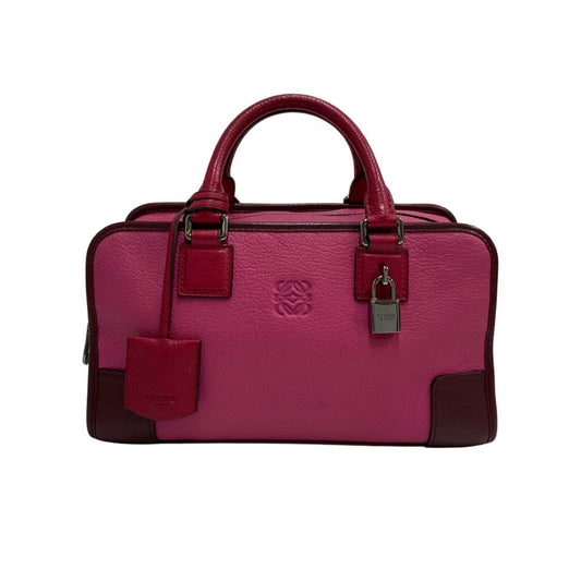 Loewe Women's Elegant Leather Boston Bag for Women in Pink