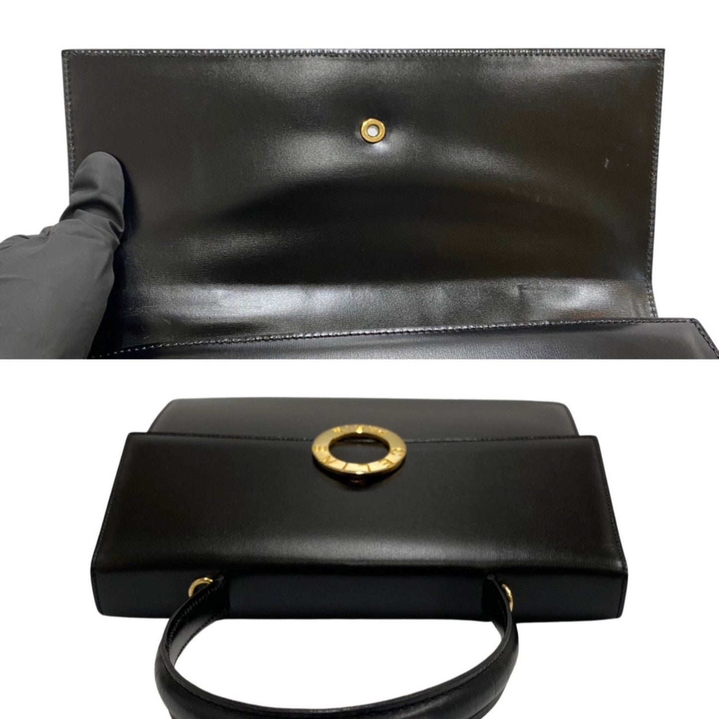 Celine Women's Sophisticated Leather Shoulder Bag with Iconic Logo in Black
