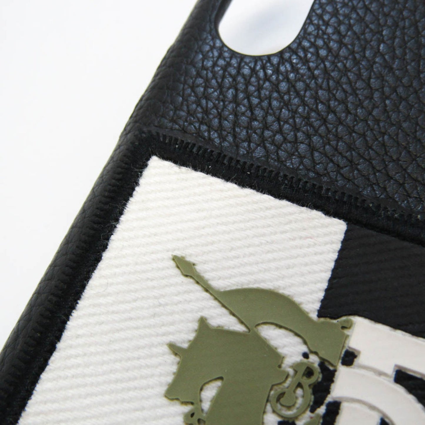 Burberry Unisex Night Logo Leather Bumper Phone Case in Black