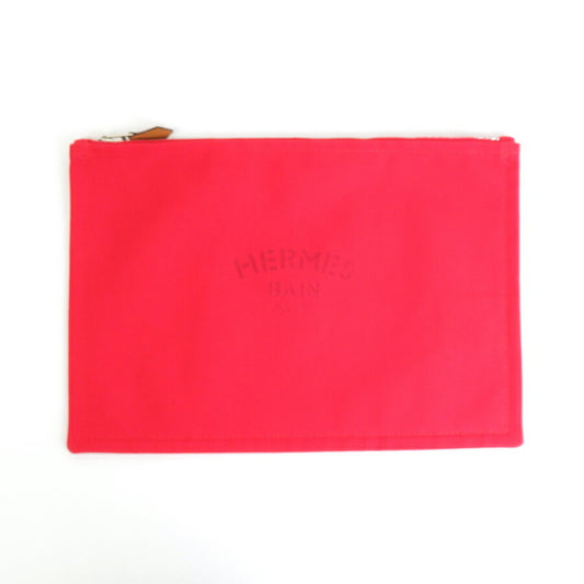 Hermes Women's Red Cotton Pouch for Mixed Use in Red