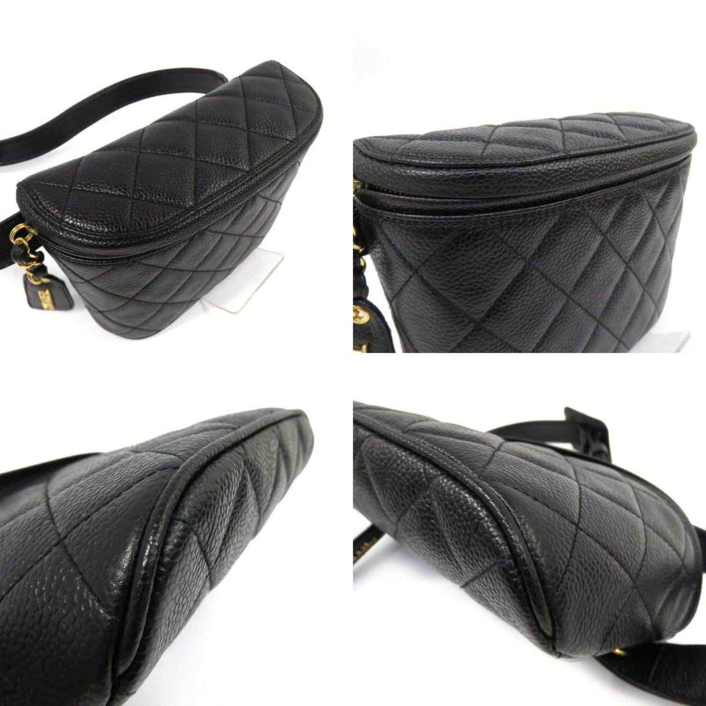 Chanel Women's Elegant Black Leather Clutch Bag in Black