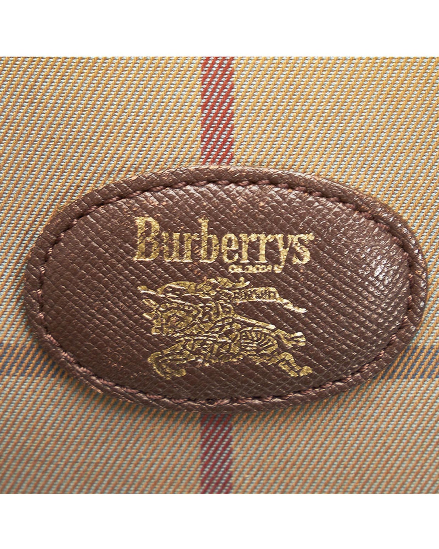 Burberry Women's Bronze Burberry Plaid Canvas Handbag - A Condition in Bronze