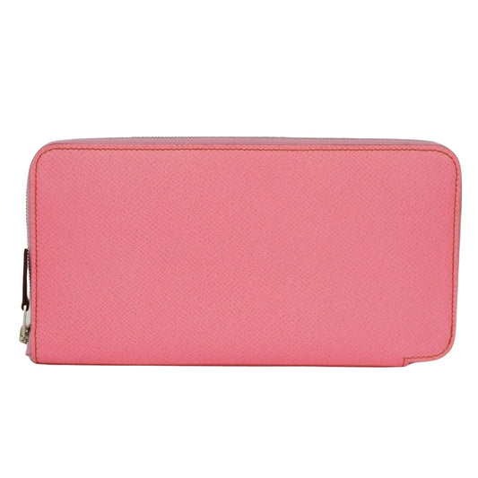 Hermes Women's Elegant Leather Long Wallet with Bifold Structure in Pink