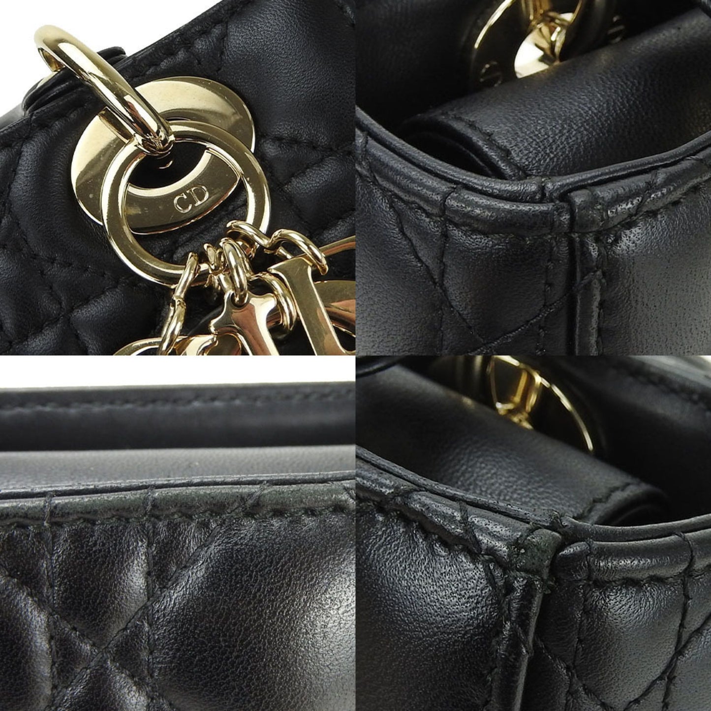 Dior Women's Iconic Black Leather Handbag by Christian Dior in Black
