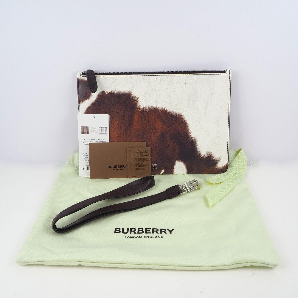 Burberry Unisex Brown Leather Clutch by Burberry in Brown