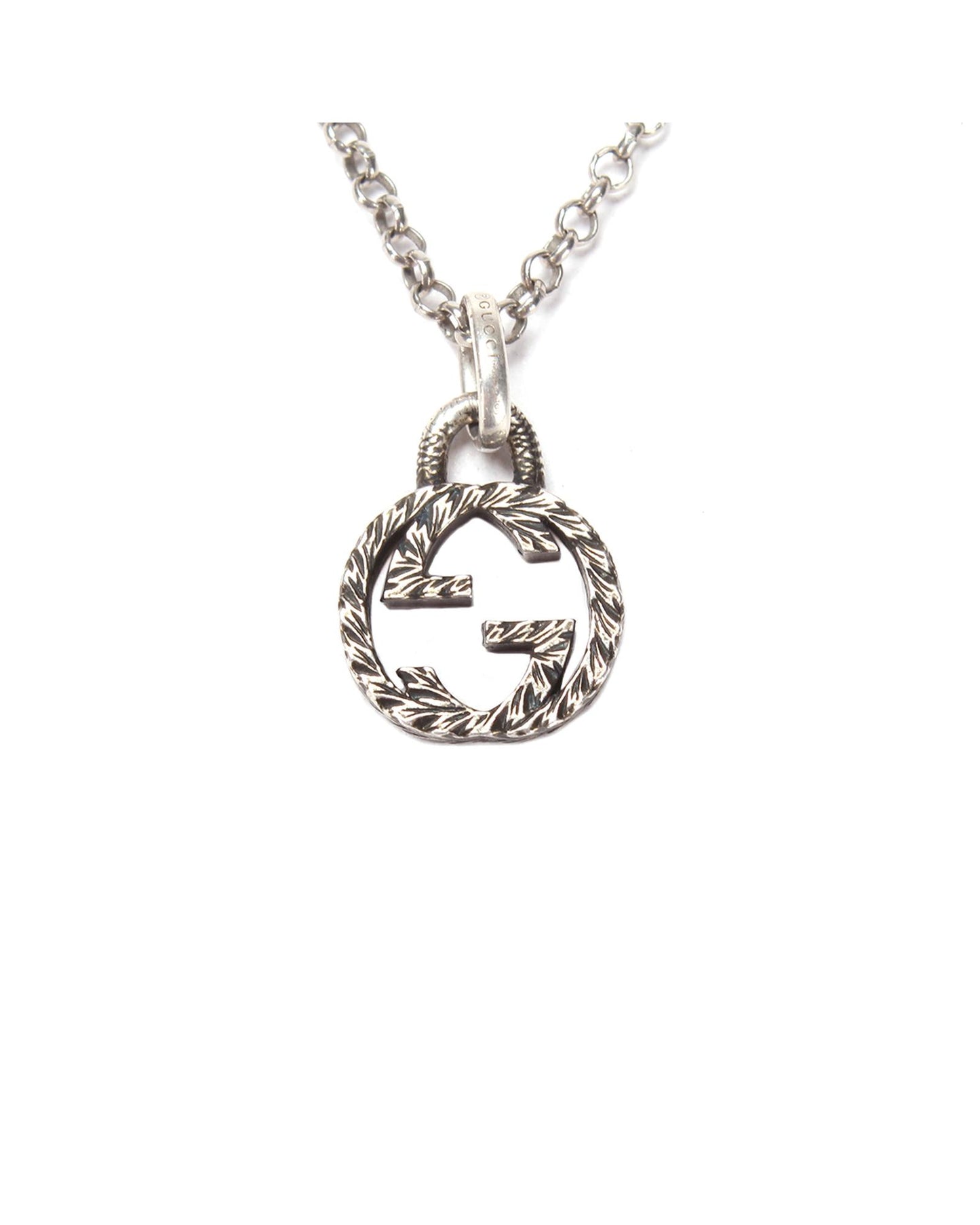 Gucci Women's Silver Interlocking G Pendant Necklace in Silver