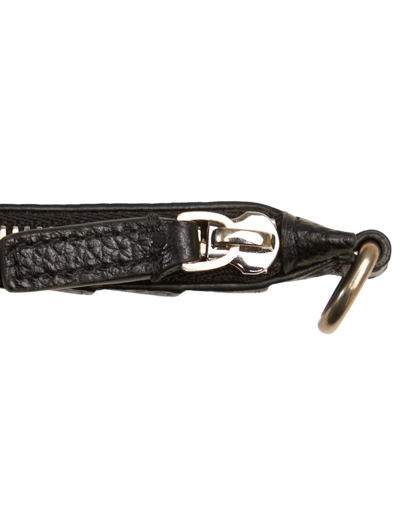 Balenciaga Men's Leather Logo Zip Card Holder Wallet in Black