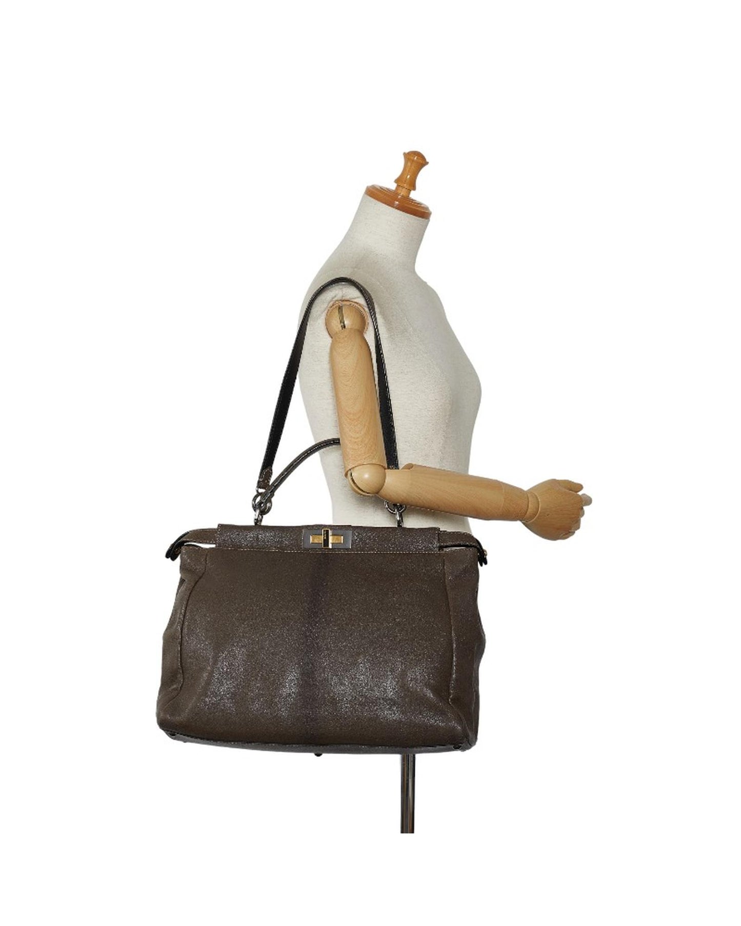 Fendi Women's Leather Peekaboo Bag in Brown