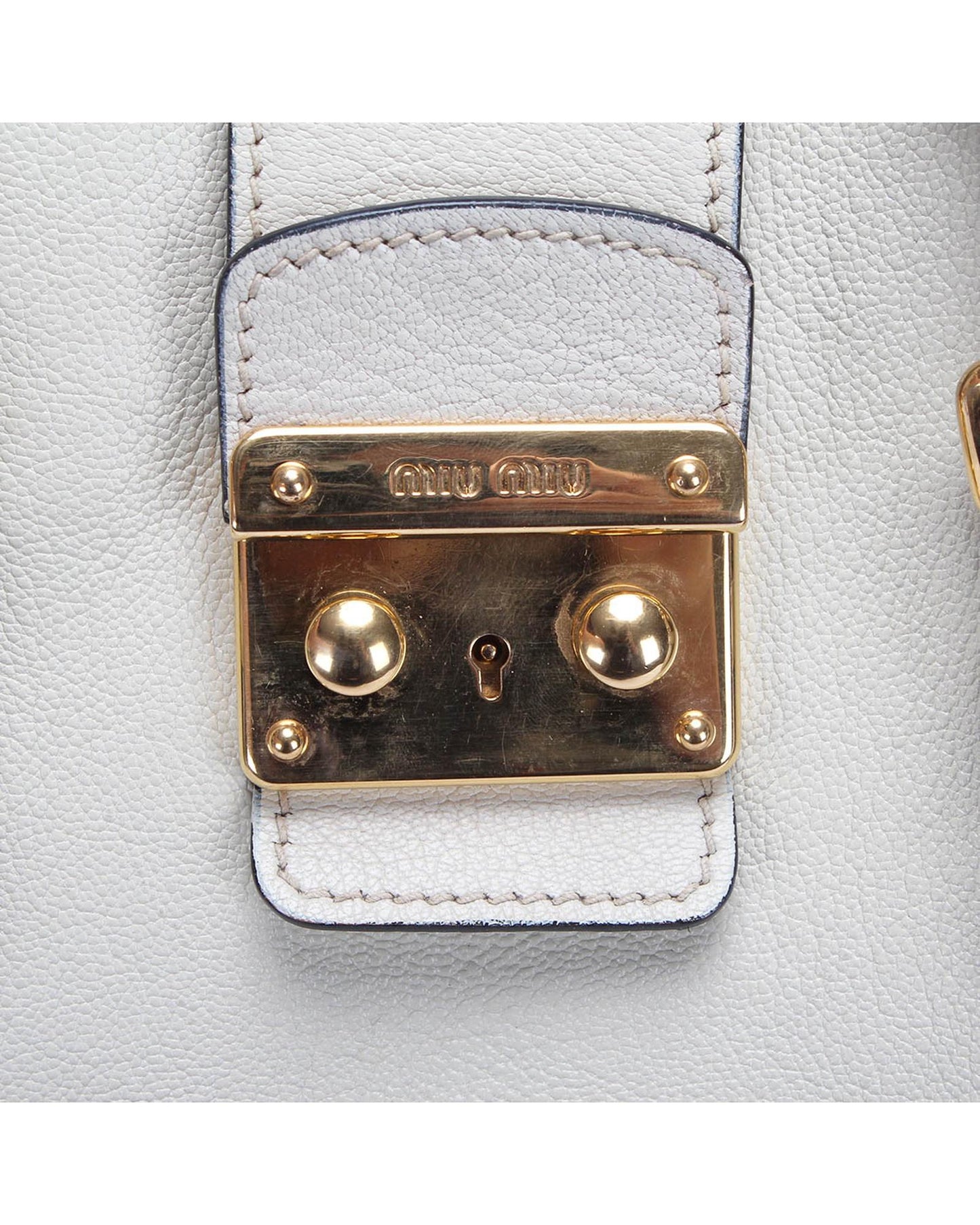 Miu Miu Women's Leather Shoulder Bag in Excellent Condition in White