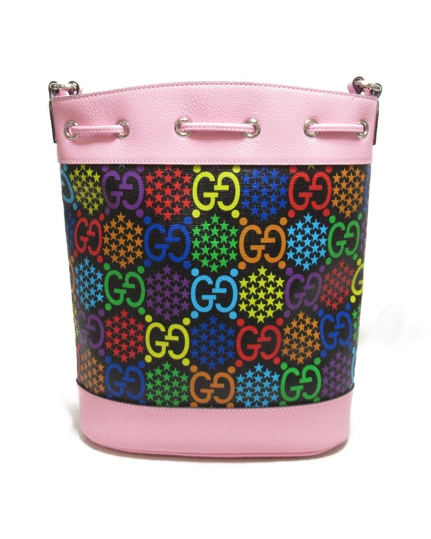 Gucci Women's Psychedelic Bucket Bag in Print in Pink