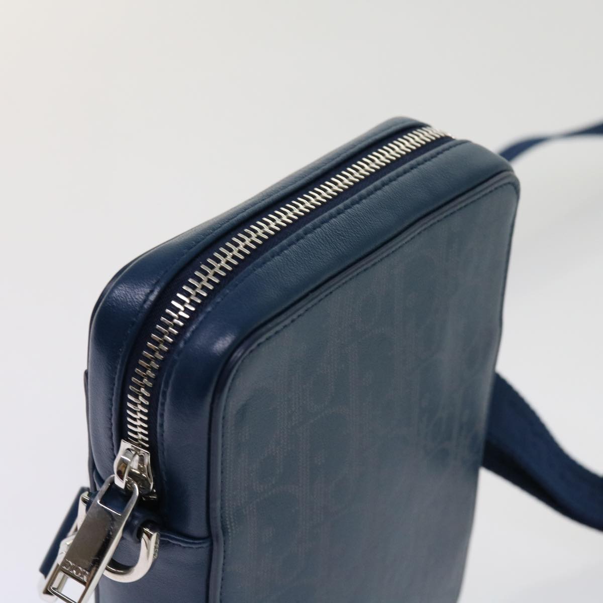 Dior Unisex Navy Trotter Canvas Shoulder Bag in Navy