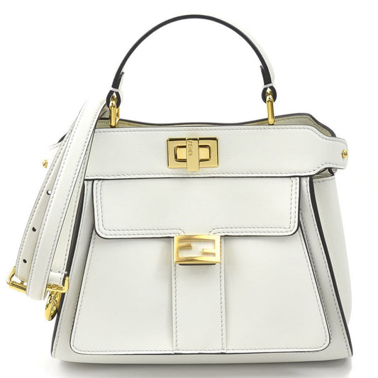 Fendi Women's Elegant Leather Handbag with Timeless Design in White