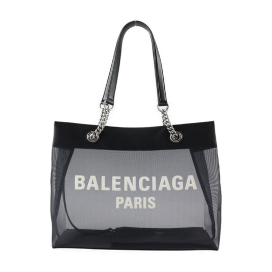 Balenciaga Women's Black Leather Handbag with Pouch by Famous French Designer in Black