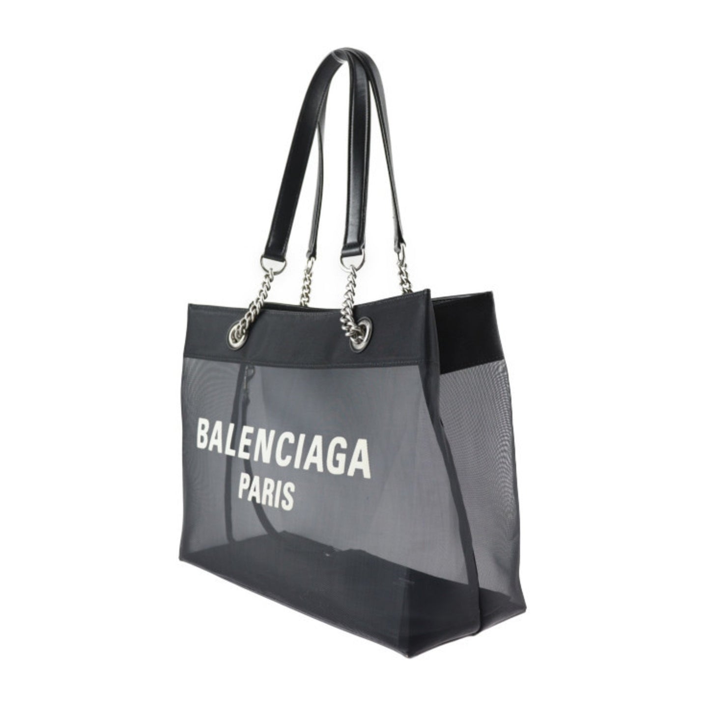 Balenciaga Women's Black Leather Handbag with Pouch by Famous French Designer in Black