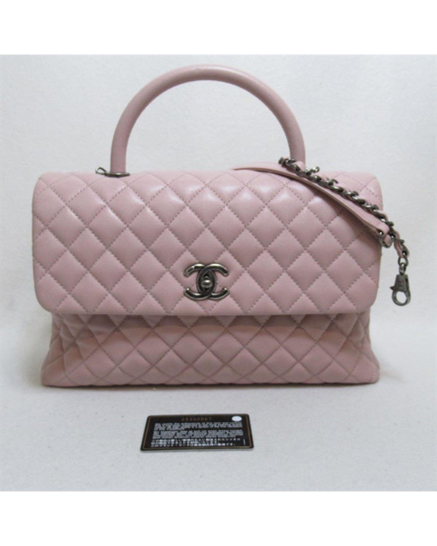 Chanel Women's Caviar Medium Coco Handle Bag in Pink by Chanel in Pink
