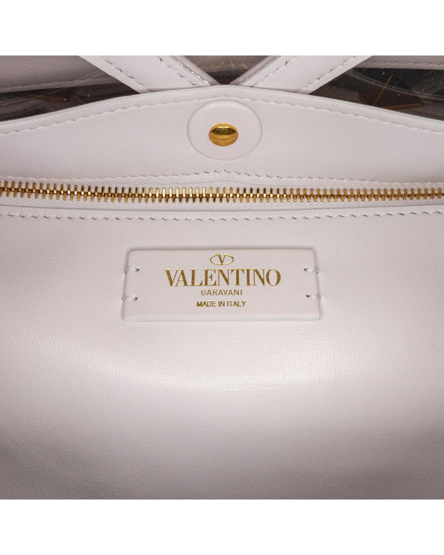 Valentino Women's Studded PVC Flap Bag in White