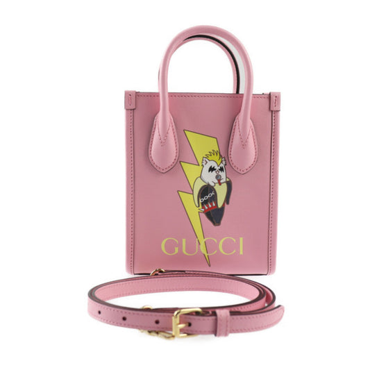 Gucci Women's Leather Pink Handbag with Shoulder Strap in Pink
