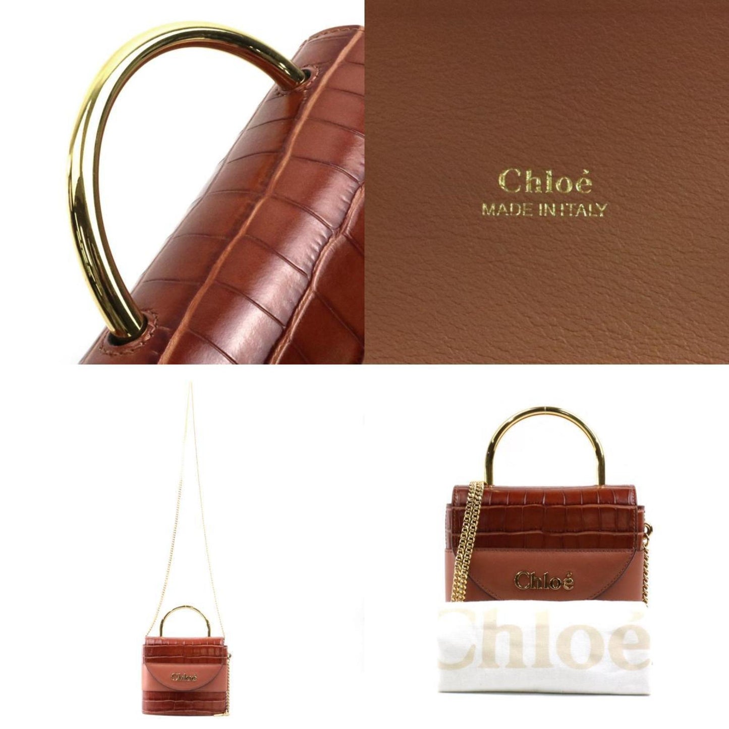 Chloe Women's Leather Shoulder Bag with Timeless Design in Brown