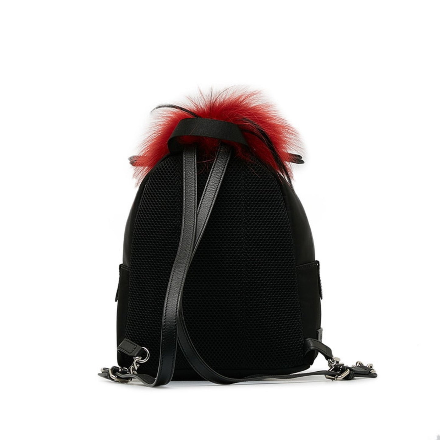 Fendi Women's Timeless Black Leather Backpack with Unique Design and Excellent Condition in Black