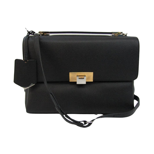 Balenciaga Women's Black Leather Shoulder Bag in Black