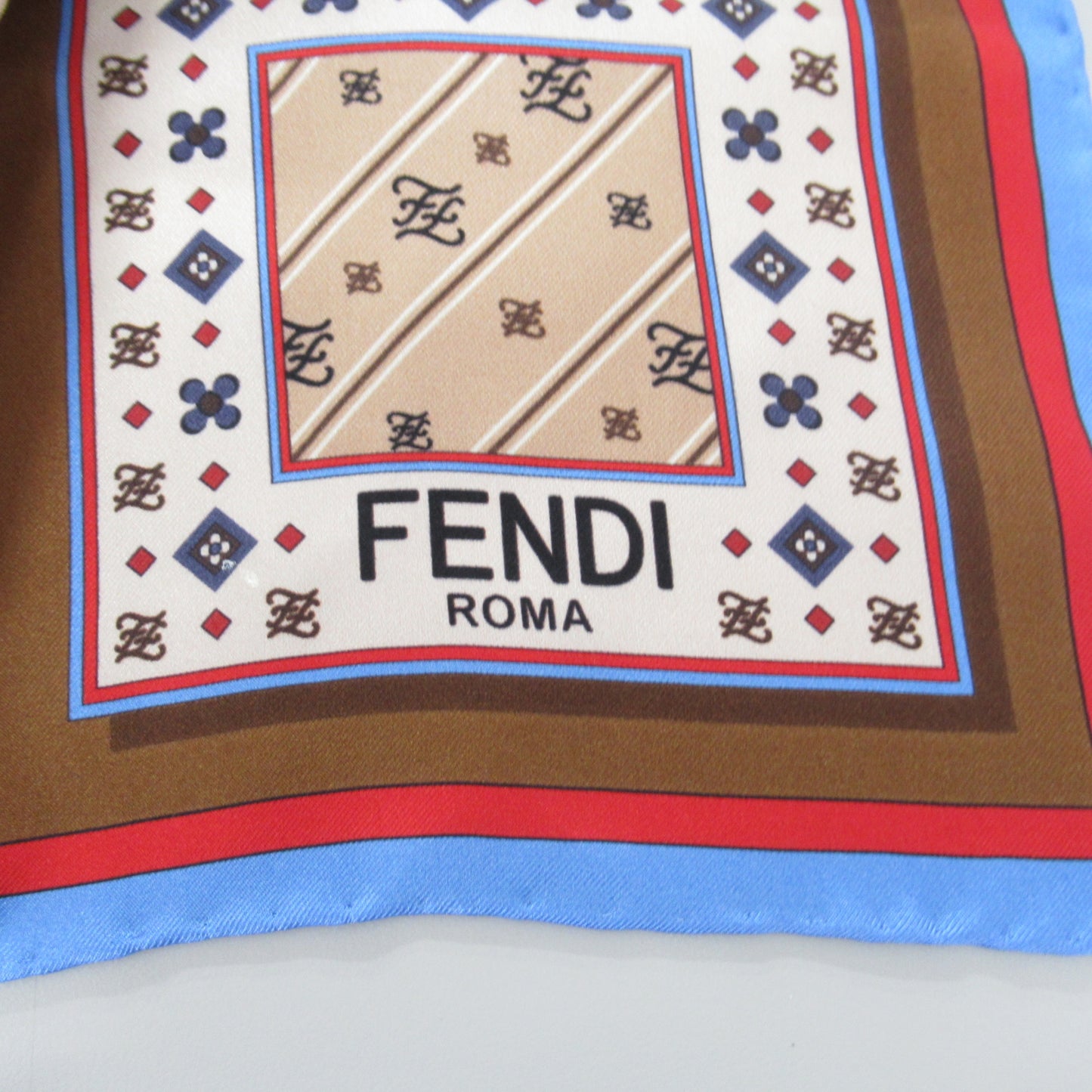 Fendi Women's Luxurious Brown Silk Scarf with Iconic Design by Fendi in Brown