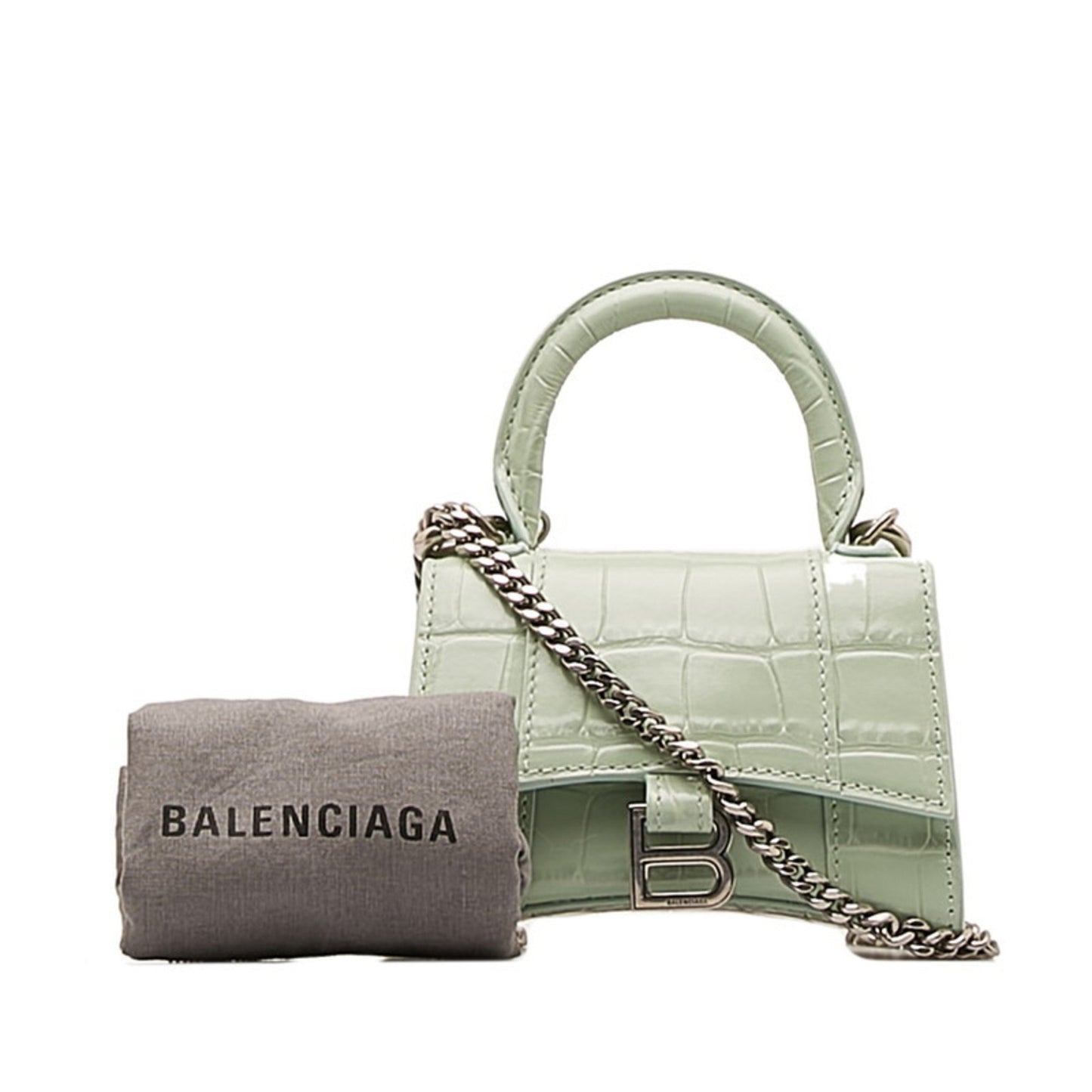 Balenciaga Women's Green Leather Minimalist Bag in Green