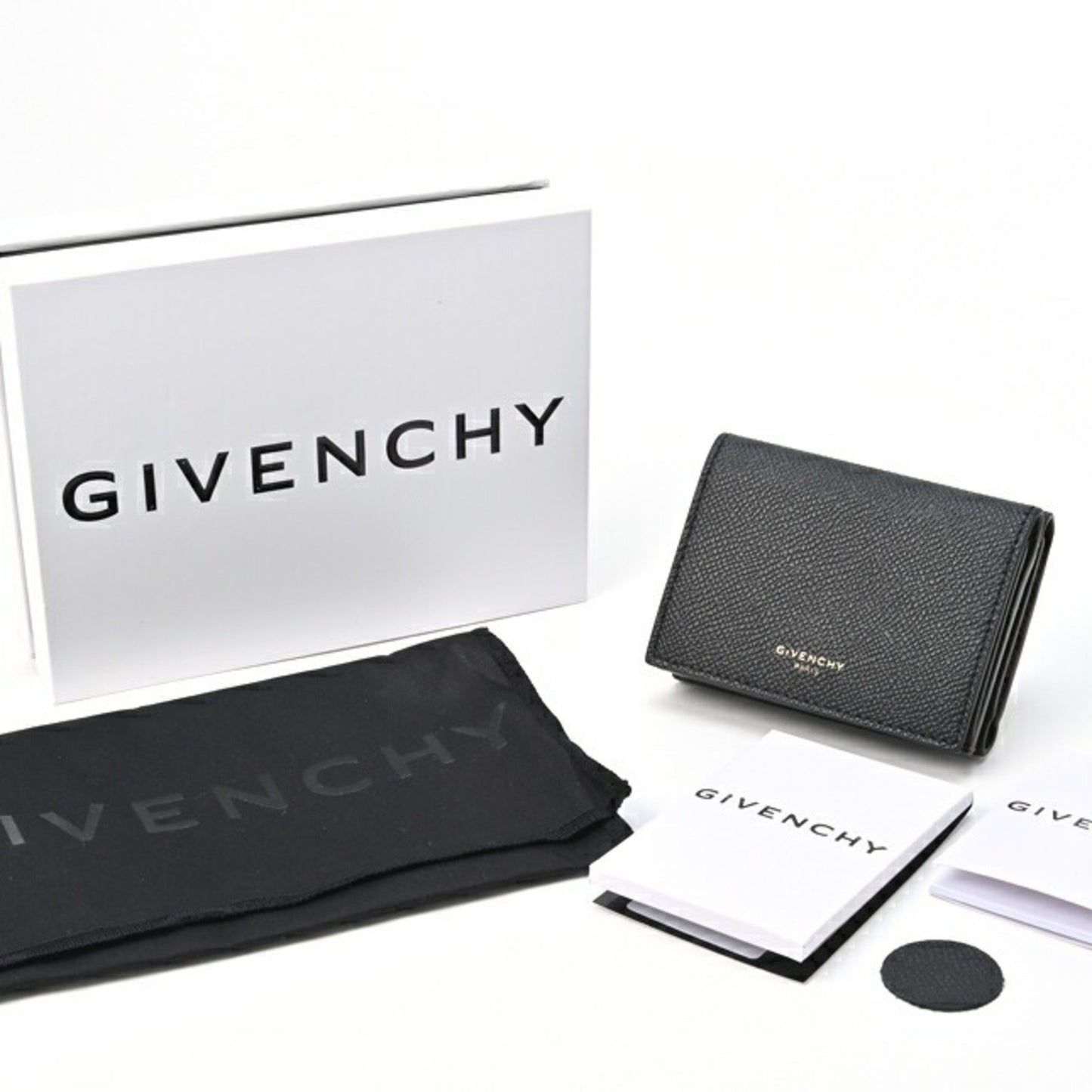 Givenchy Unisex Black Leather Triple Wallet in Black